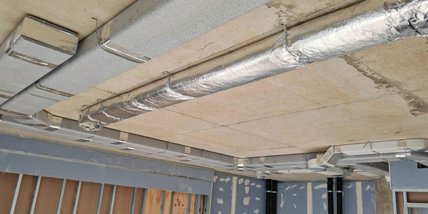 1st and 2nd fix of Mechanical Ventilation with Heat Recovery (MVHR) in Homebase Wandsworth