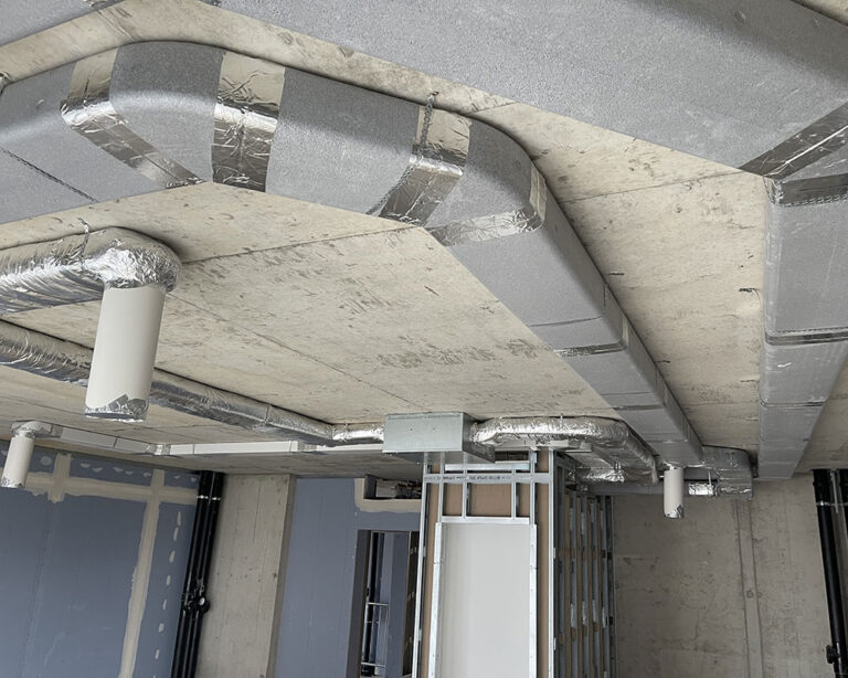 1st and 2nd fix of Mechanical Ventilation with Heat Recovery in Merrick Place, London